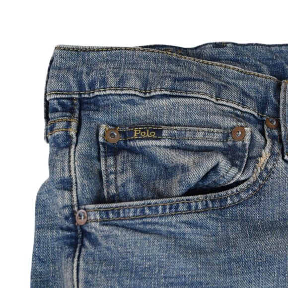 Polo Ralph Lauren Jeans Medium Wash Relaxed Straight Blue Denim Men’s 40 T x 36 - Picture 4 of 9